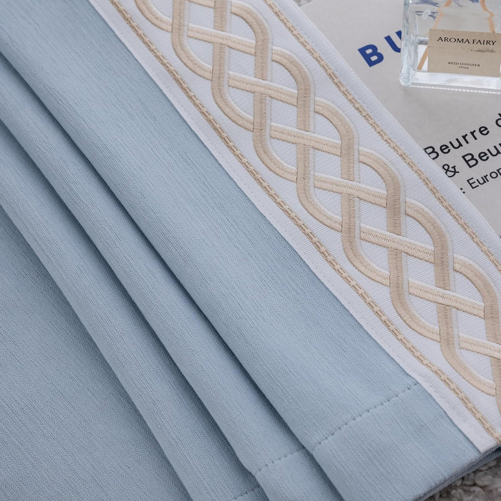 VisionaryHomeDesign X Kinsey Walsh Blue Cotton Blend Curtains 50Wx96L