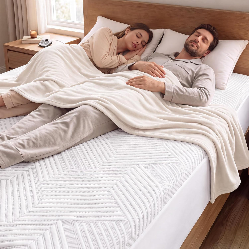 Heated Mattress Pad Queen Size, Electric Bed Warmer Dual Control, Fast Heatin...