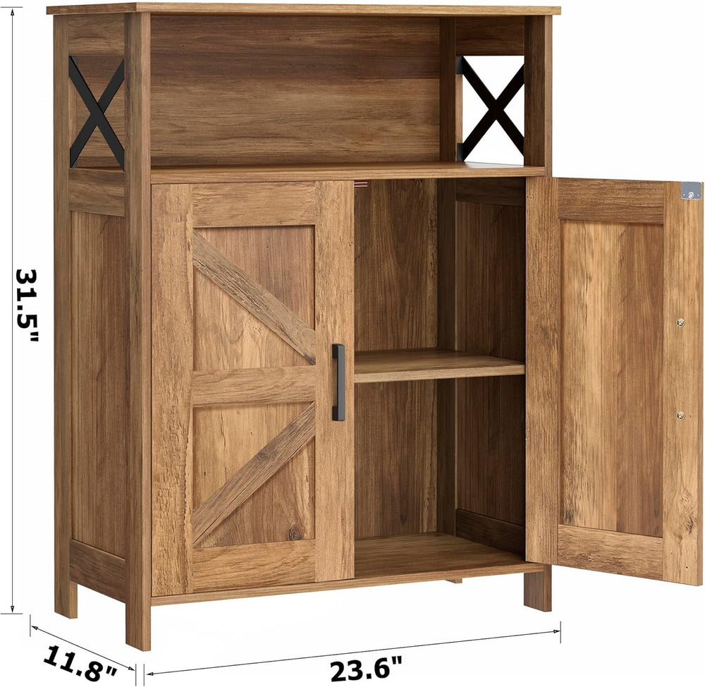 Homhedy Farmhouse Bathroom Storage Cabinet with 2 Doors, Toilet Paper Cabinet...