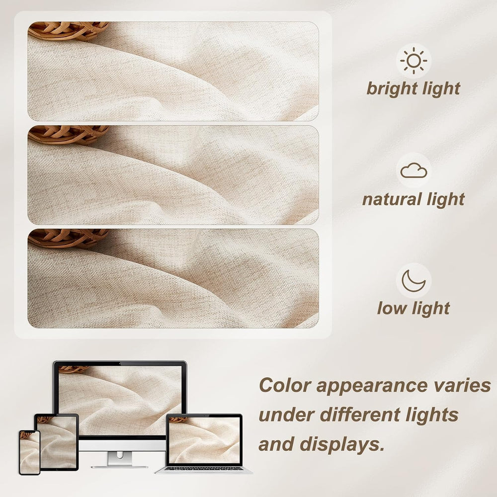 Pinch Pleat Thick Linen Viral Curtains 84 Inch Length 2 Panels Set for Living...