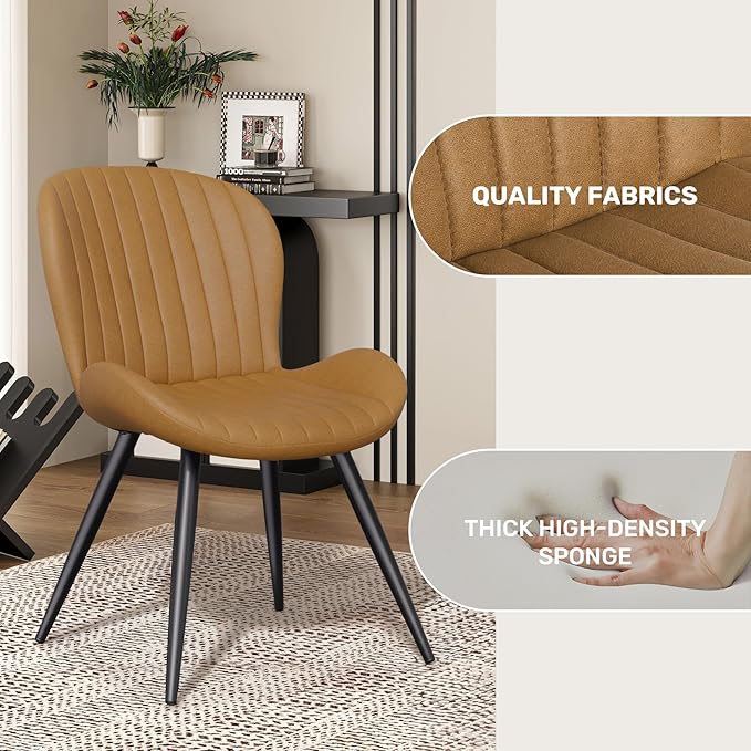 Dining Chairs Set of 2 Modern Fabric Dining Room Chairs Upholstered Dining Ch...