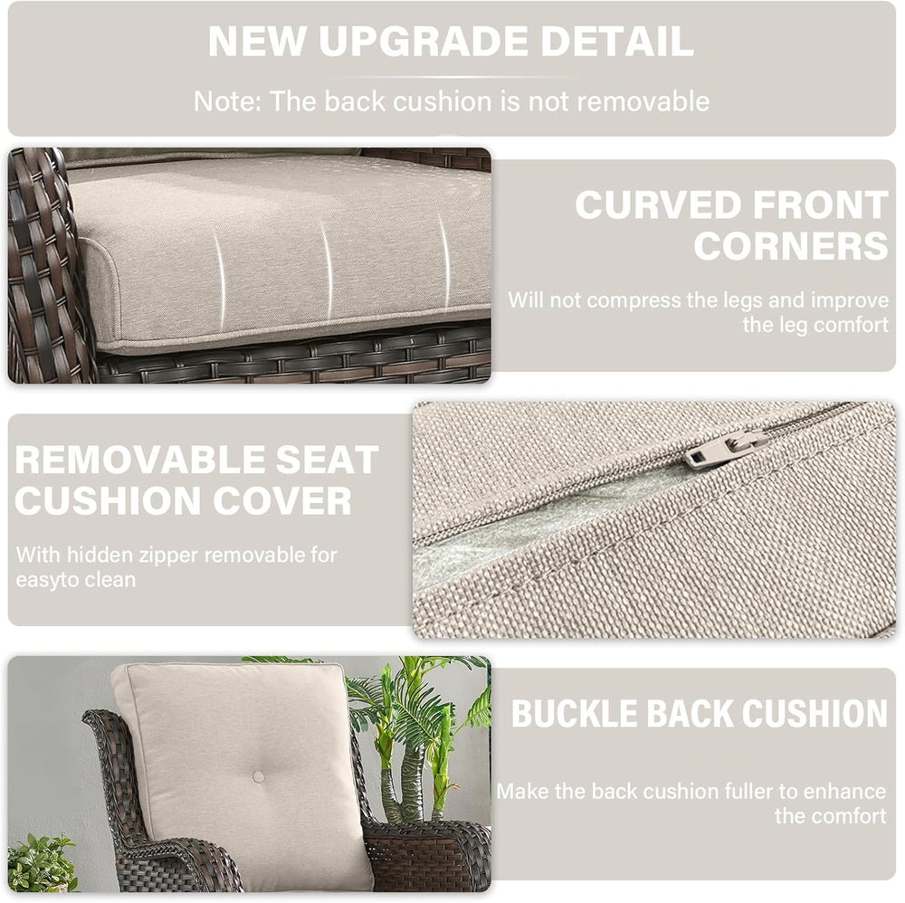 Outdoor Chair Cushions 5 Sets- 22 * 24" Patio Furniture Cushions with Re...