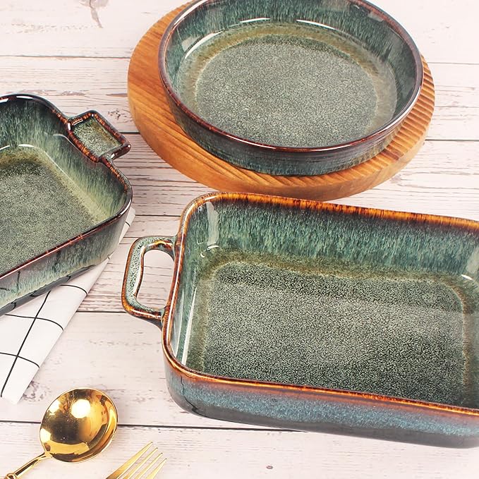 12" X 9" Porcelain Rectangular Casserole Dishes
