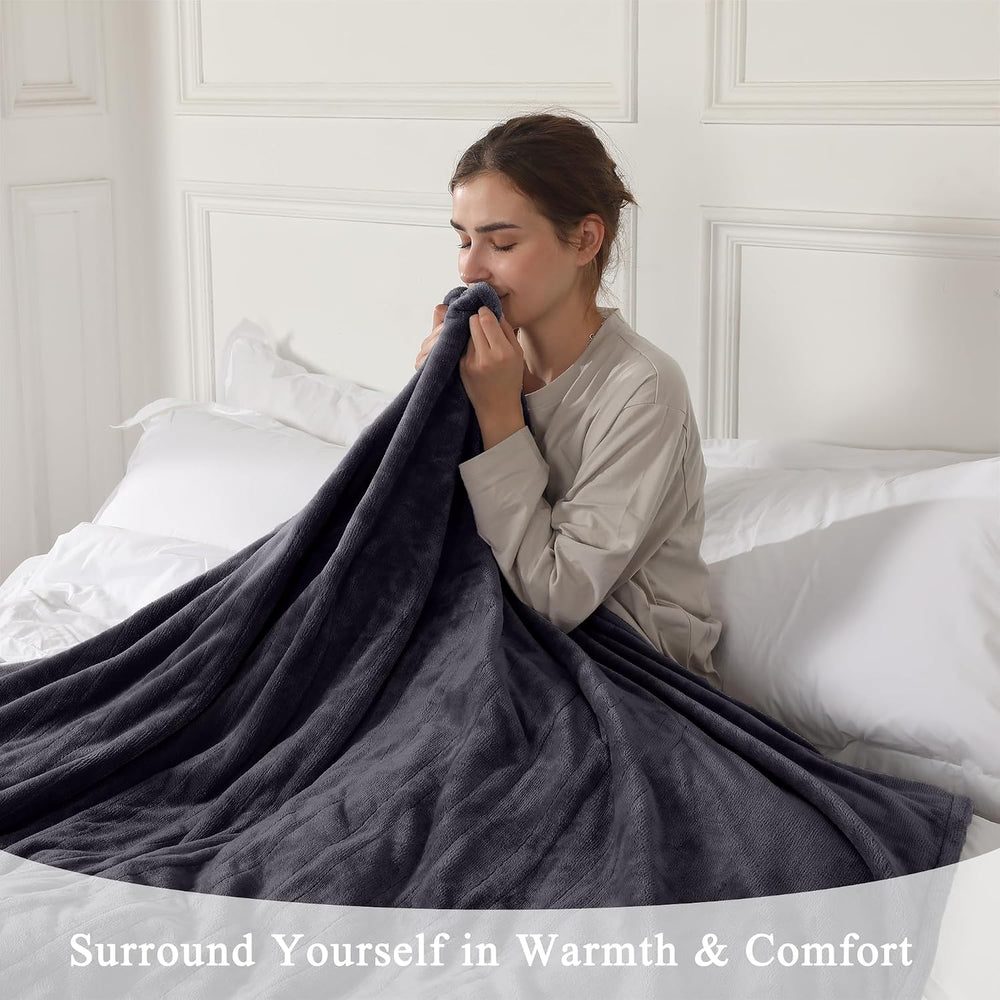 Heated Blanket Electric Blanket Full Size, Super Soft Cozy Upgraded Flannel H...