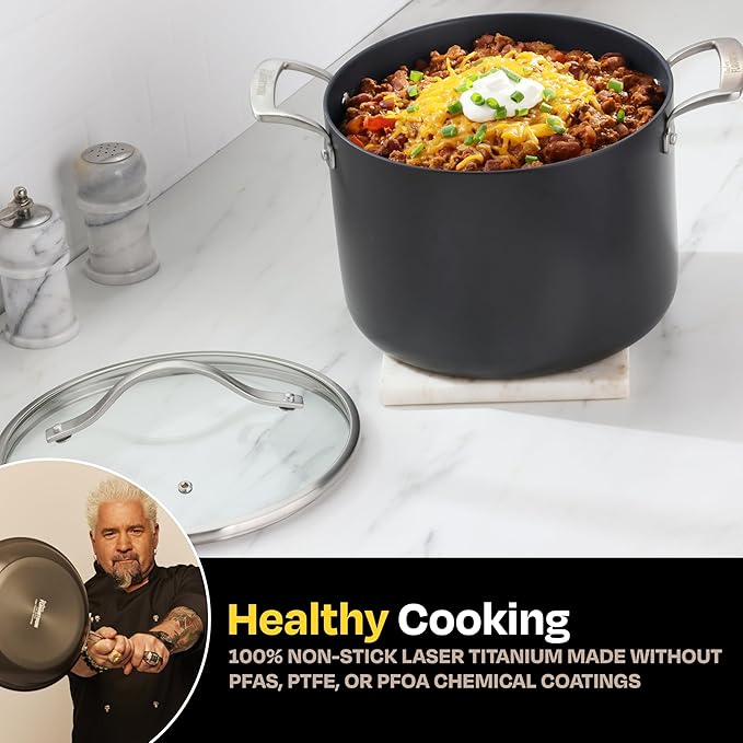 Guy Fieri's Flavortown Laser Titanium 8-Quart Stock Pot