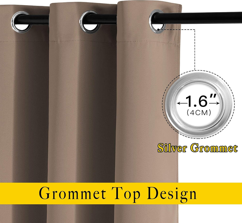 NICETOWN Blackout Curtains 84 inches Long 2 Panels, W52xL84, Cappuccino