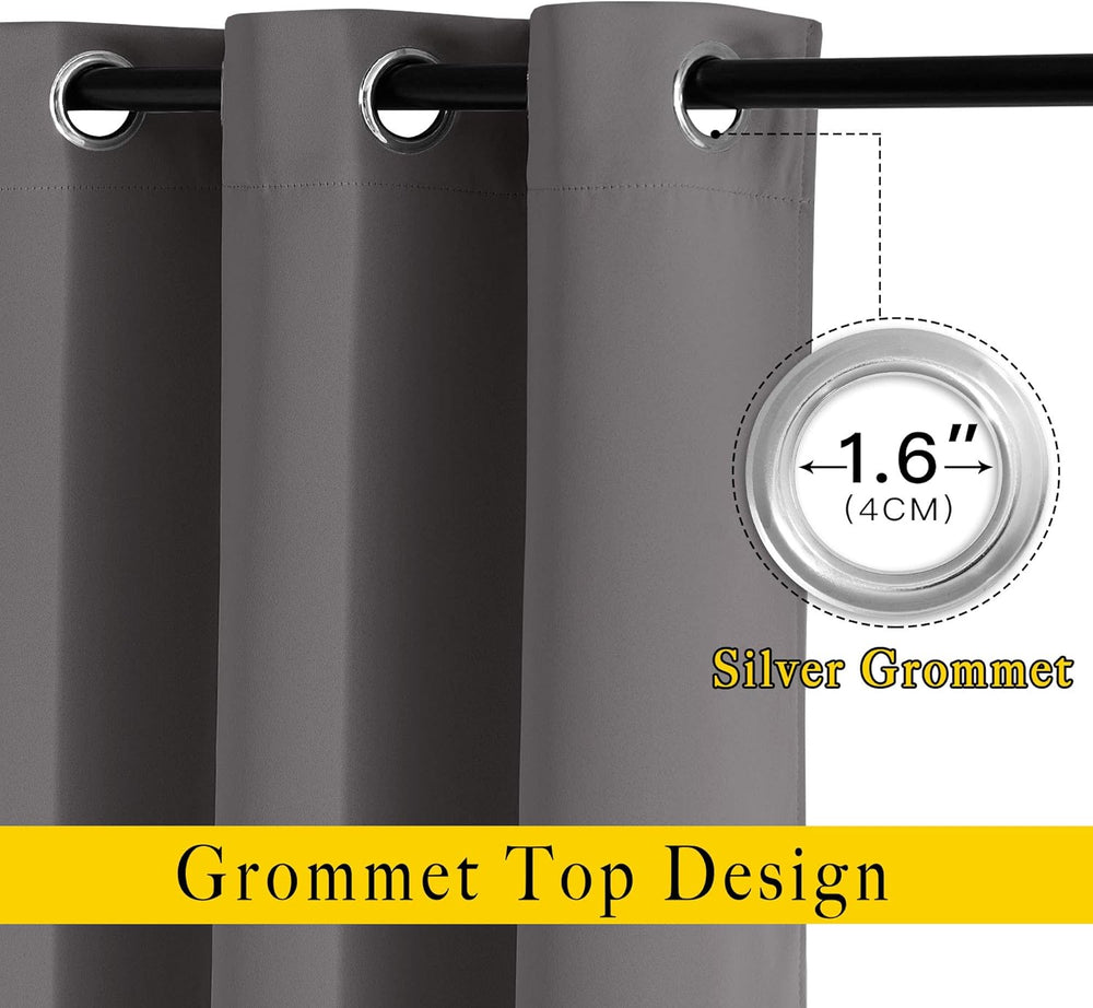 NICETOWN Blackout Living Room Curtains Extra Wide, Triple Weave Grommet Top T...