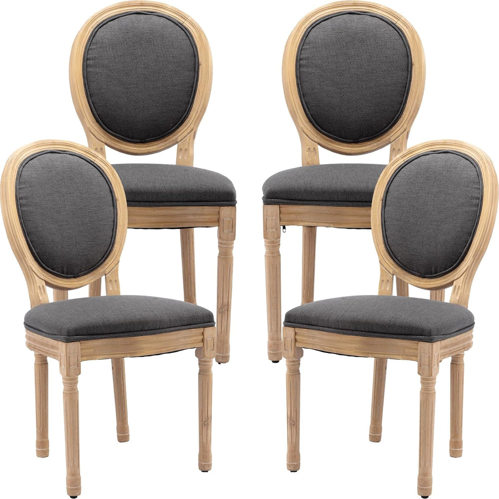 French Country Dining Chairs Set of 4, Gray Kitchen & Dining Room Chairs,...
