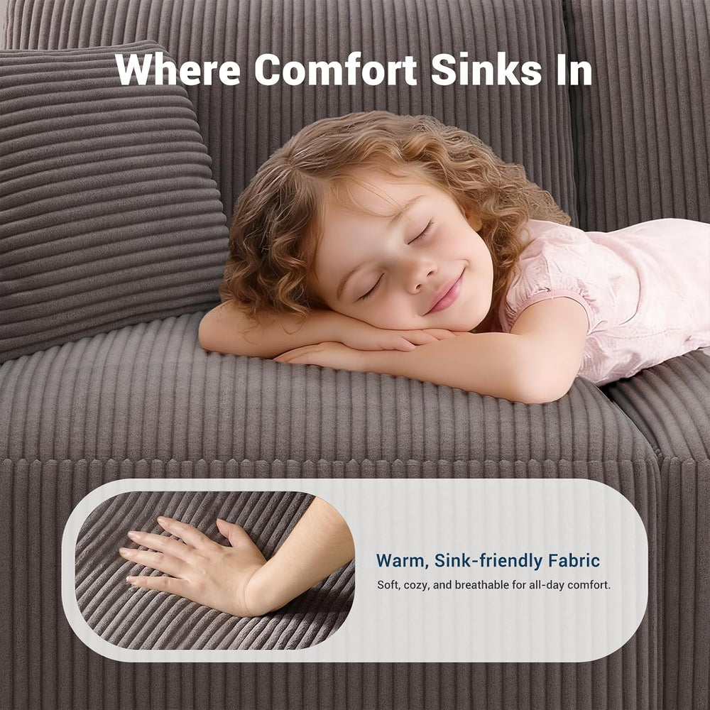 Modular Loveseat Couch Cloud Couches for Living Room - 79" Boneless Sofa...