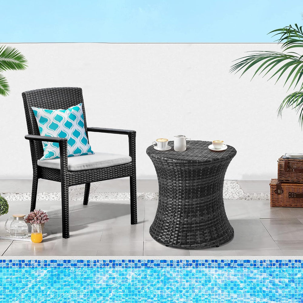 Sundale Outdoor Wicker Small Side Table Patio Rattan End Table