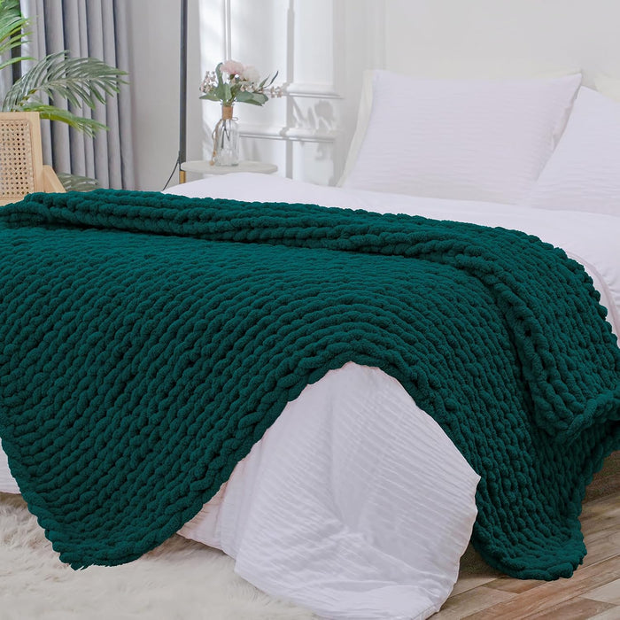 Bigacogo Chunky Knit Throw Blanket
