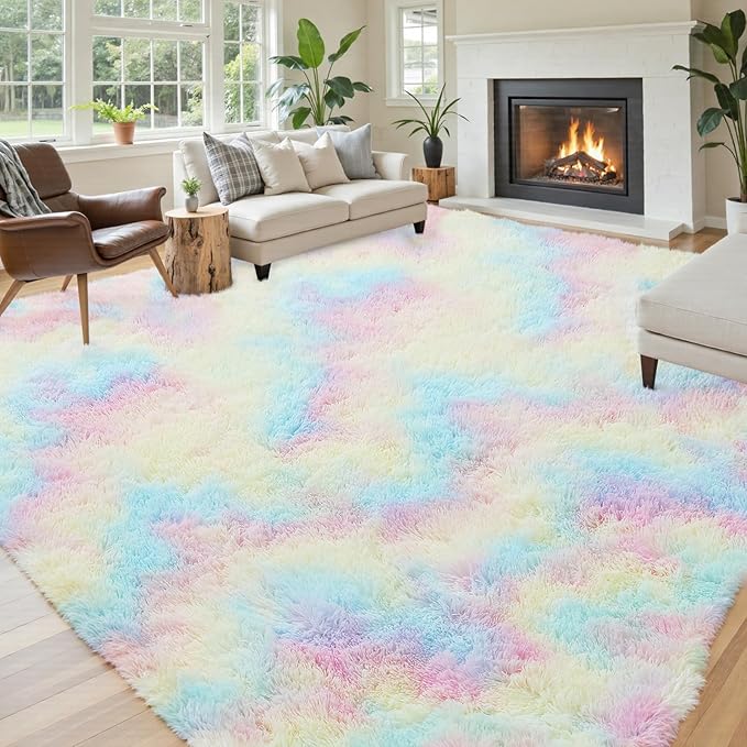 8x10 Area Rugs for Bedroom Living Room Fluffy, Large Area Rug Shag Shaggy