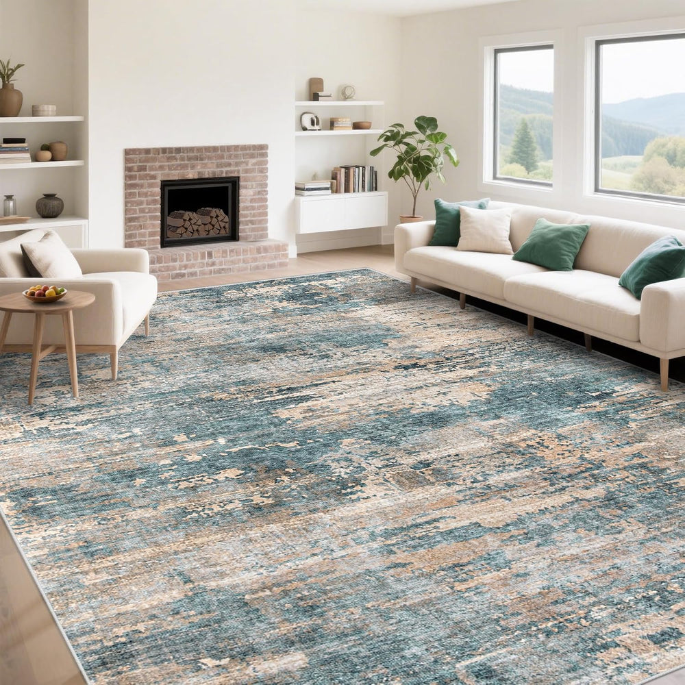 XLUEZ 9x12 Area Rug for Living Room, Washable Modern Abstract Large Area Rug
