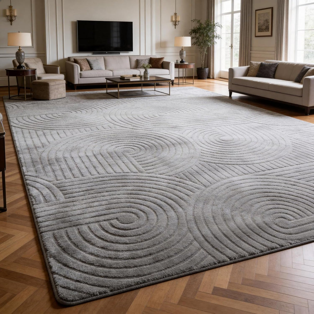 Grey Boho 8x10 Solid Color Area Rugs, Washable Rugs for Living Room