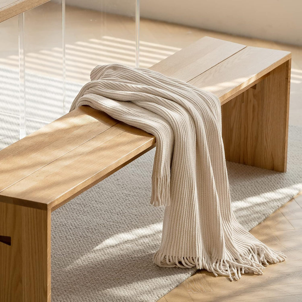 lifein Chenille Throw Blanket 60x80 - Soft Boho Knitted Blanket for Couch Coz...