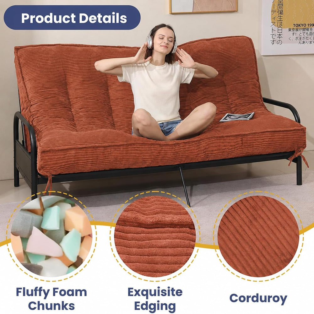 JUIKURY 8" Futon Mattress Queen Size, Thick Futons Sofa Couch Bed Sleepe...