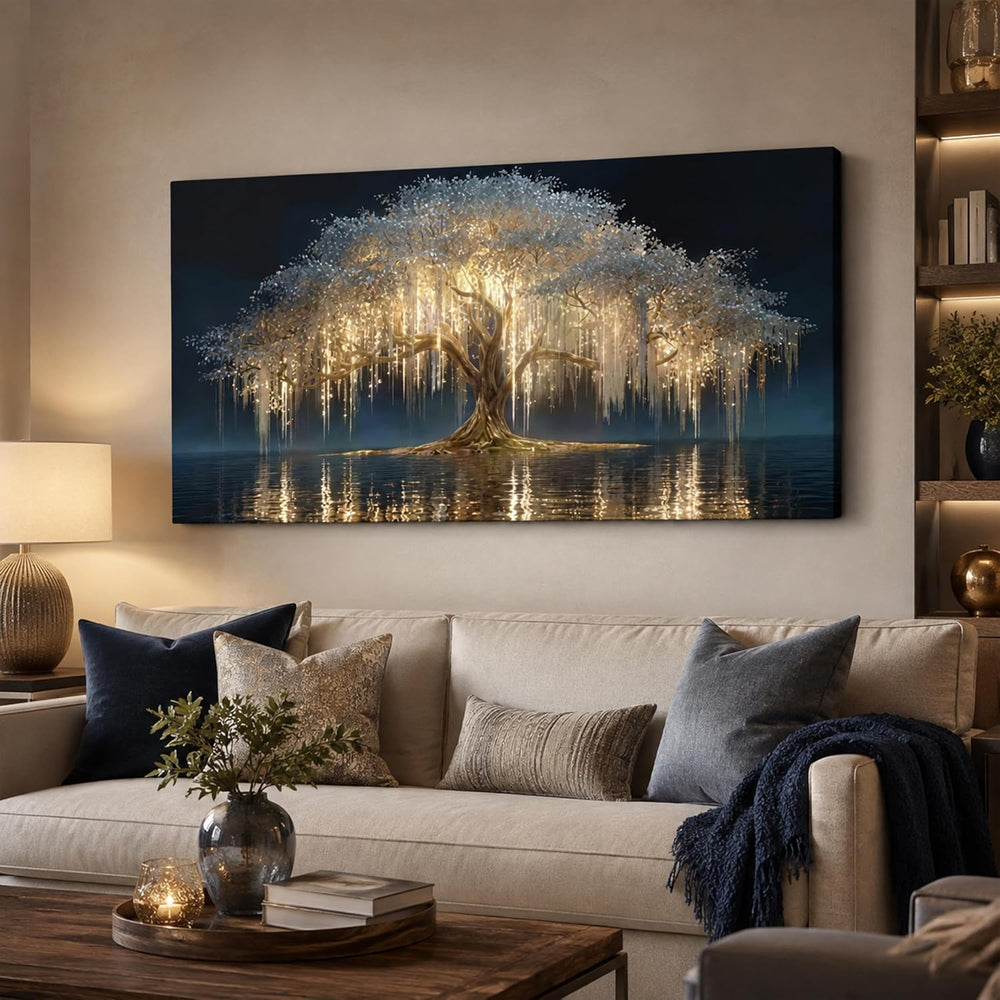 MBFKVFE Large Tree of Life Canvas Wall Art, 24x48 Inch