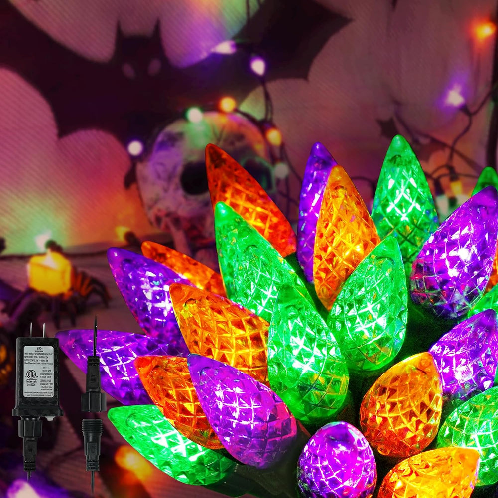 250 LED Linkable C6 Halloween Lights 82FT Halloween Lights Outdoor Indoor