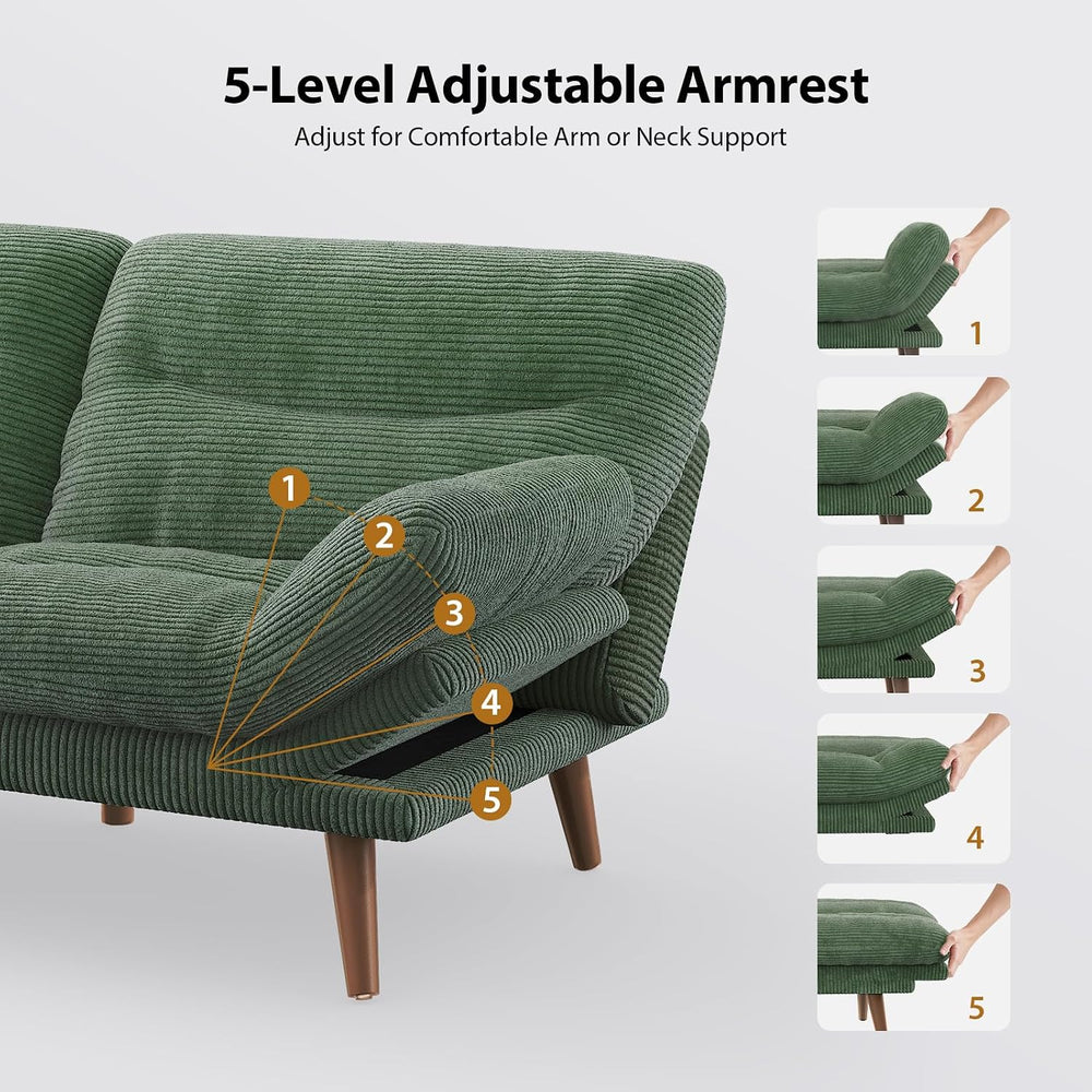 Pipishell Futon Sofa Bed, Modern 66" Futon Couch Convertible to Bed &...