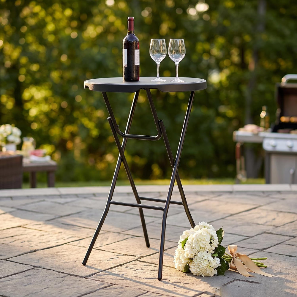 28in Cocktail Table, no Assembly Required, High Top Folding Table
