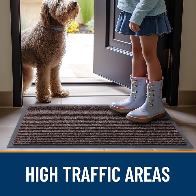 OLANLY Front Door Mat Indoor Outdoor Entrance, Waterproof Heavy Duty Doormat ...