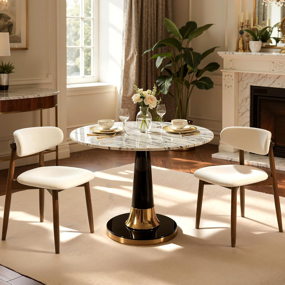 CHUN YI Dining Chairs Set of 2, Upholstered Solid Wood Dining Room Chairs, Mi...