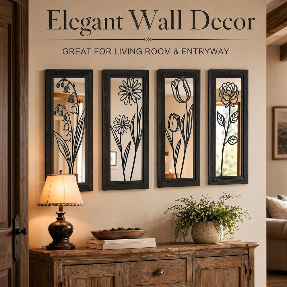 4 Set Farmhouse Mirrors for Wall Decor Living Room Bedroom Bathroom Entryway ...