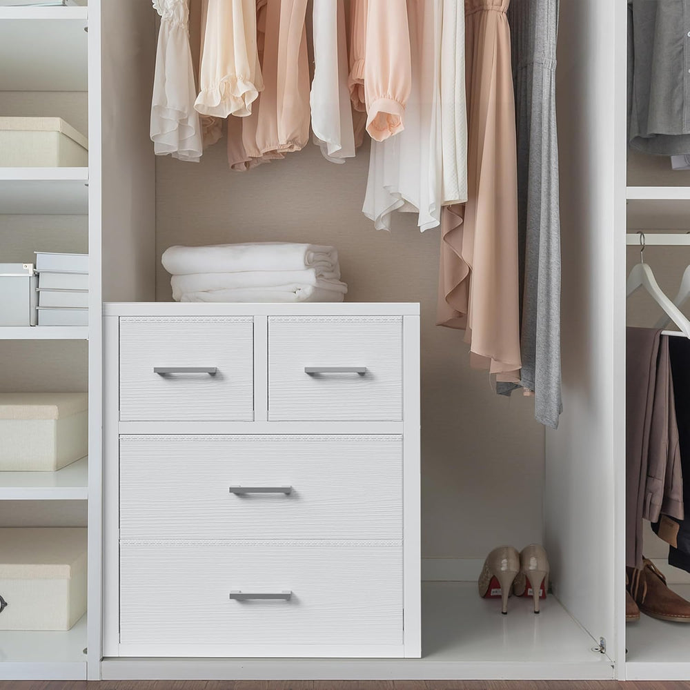 BOLUO Closet Drawers White 4 Drawer Dresser for Closet Organizers and Storage...
