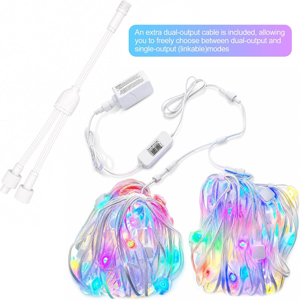 Permanent Outdoor Lights 200ft RGB+IC Outdoor String Lights App&Voice Con...