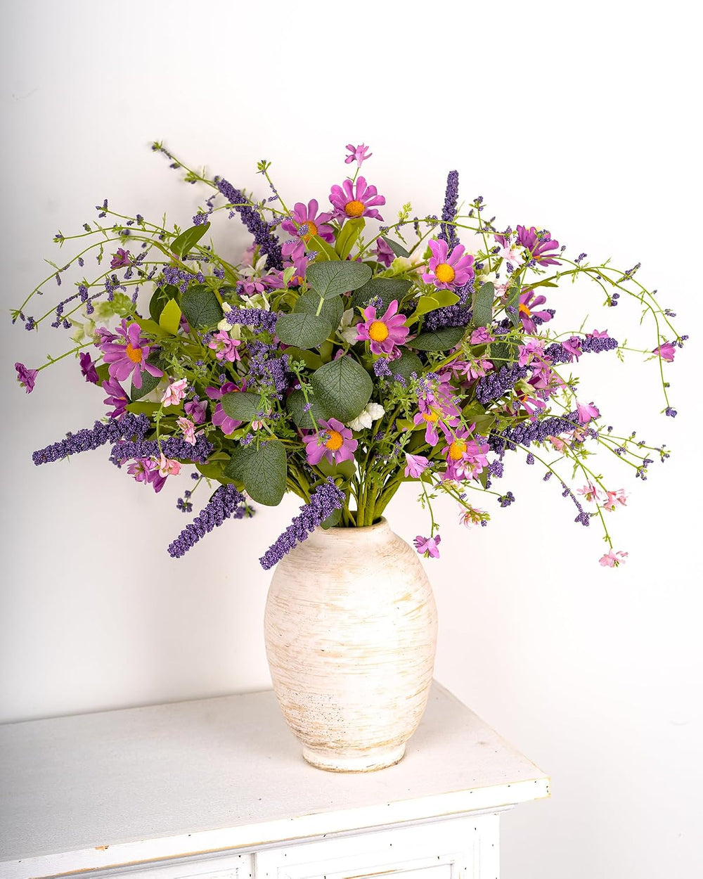 20" Artificial Flowers Bouquet for Vase Indoor, 6 stem Faux Silk Daisies...