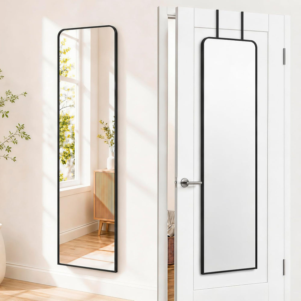 SCWF-GZ 47x14“ Full Length Mirror Over the Door Hang or Wall Mounted Black