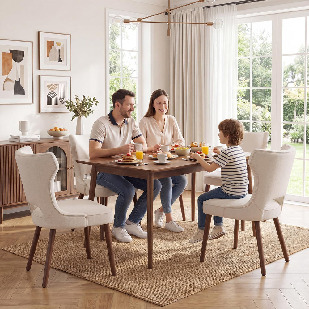 Wooden Dining Chairs Set of 4, Mid Century Dining Room Chairs with Solid Wood...
