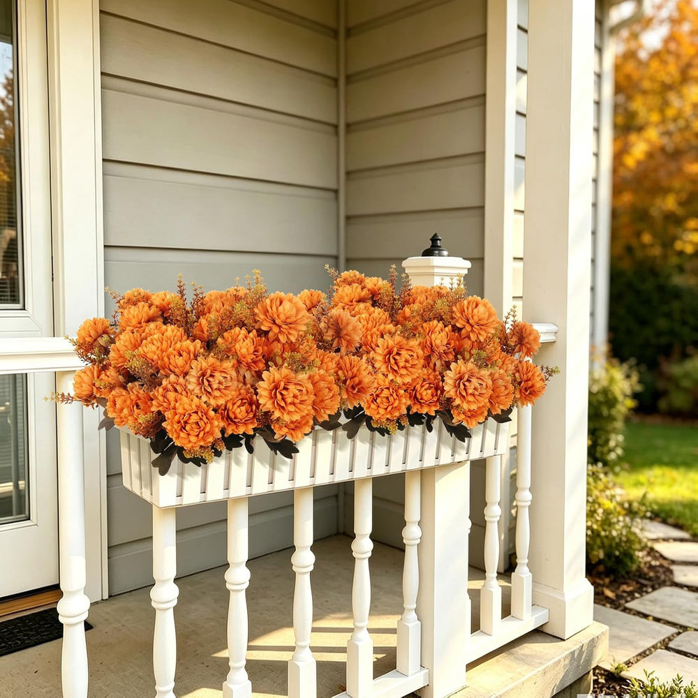 RECUTMS Artificial Mums for Outdoors Fall Flowers Artificial for Decoration