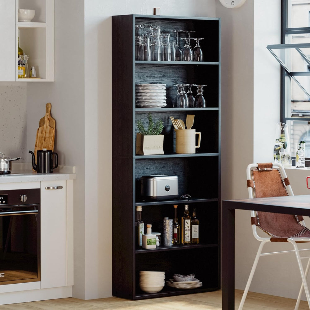 IRONCK Bookshelves and Bookcases Floor Standing 6 Tiers Display Storage Shelv...