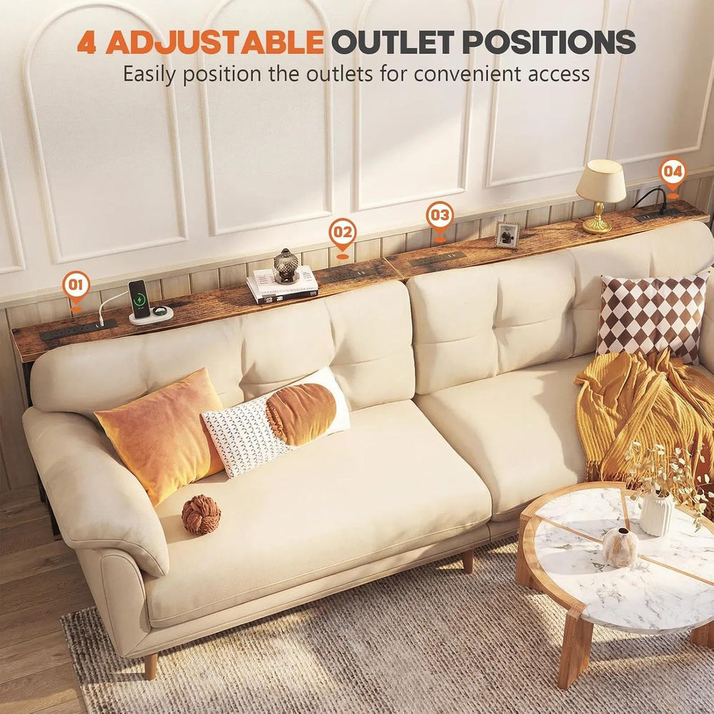 78.7’’ Narrow Console Table with 26"–34" Height Adjustable, Behind ...