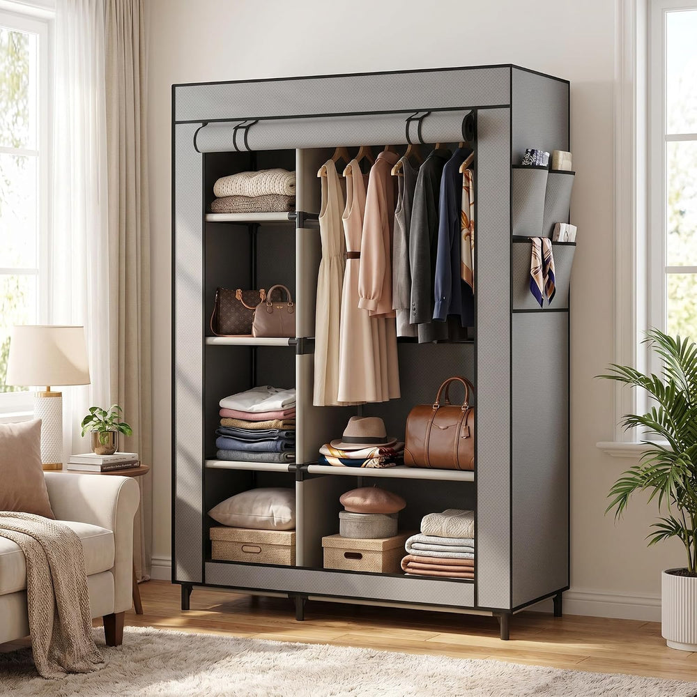 Calmootey Portable Closet Organizer, Space-Saving Storage System for Home