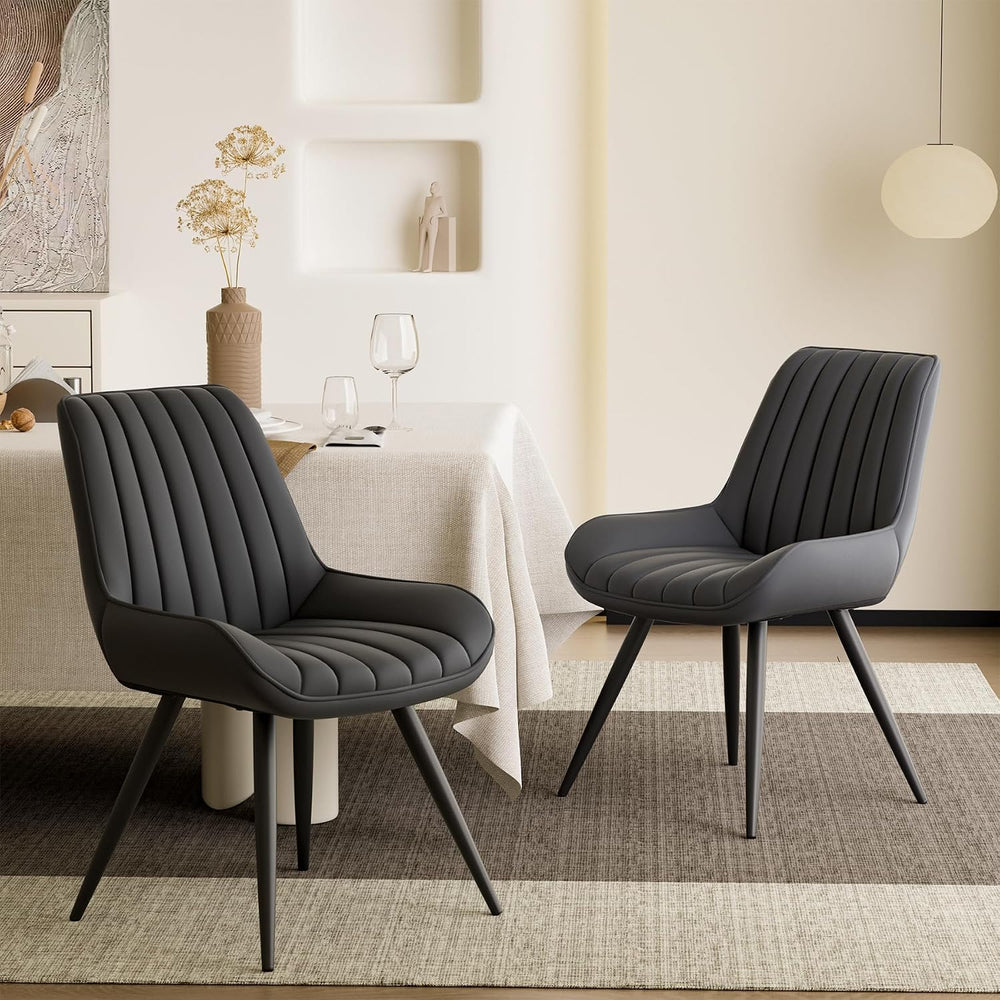 Modern Dining Chairs Set of 2,Upholstered Dining Room Chairs with Thick Cushi...