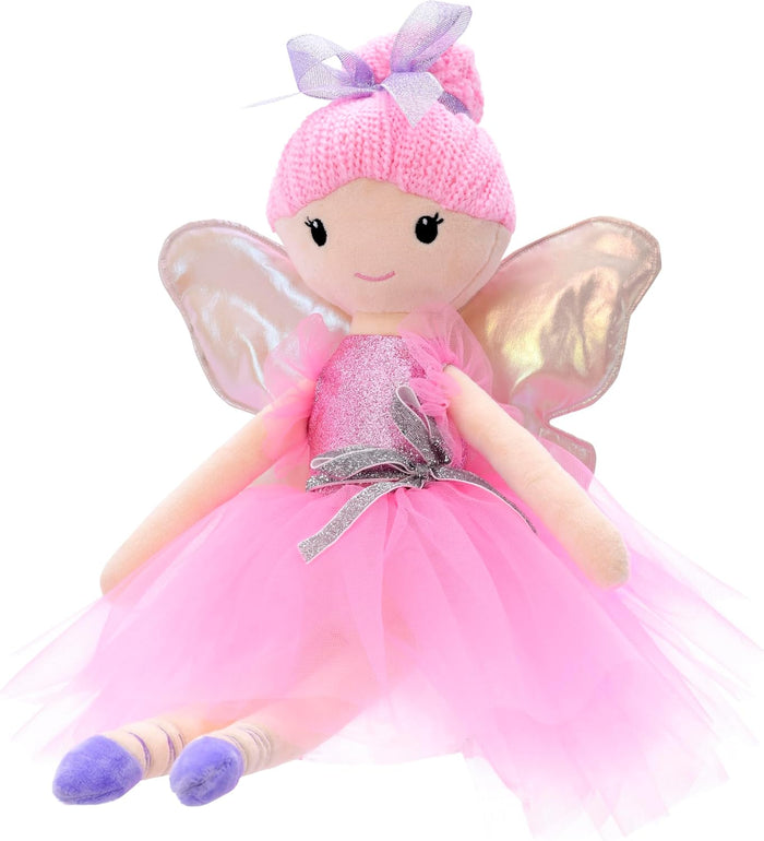 iscream Furry Plush 18.5" Nutcracker Sugar Plum Fairy Embroidered Accent Holiday Pillow