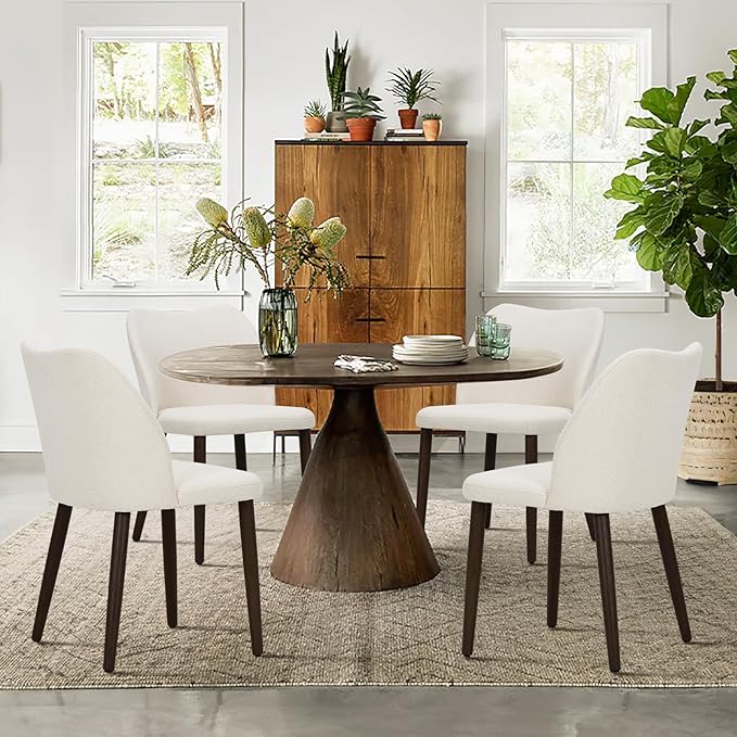 COLAMY Upholstered Dining Chairs Set of 2, Modern Fabric Dining Room Kitchen ...