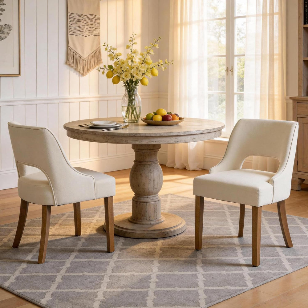 ClinQ Wooden Dining Chairs Set of 2, Modern Fabric Upholstered Kitchen Chairs...