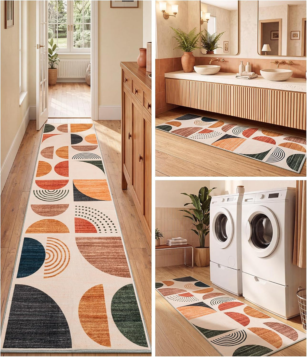 YIHOUSE Boho 2x6 Runner Rug for Kitchen Non Slip Washable, Mid-Century Modern...