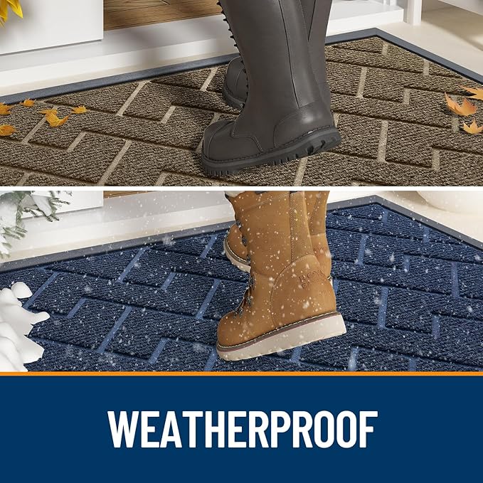 OLANLY Front Door Mat Indoor Outdoor Entrance, Waterproof All-Season,