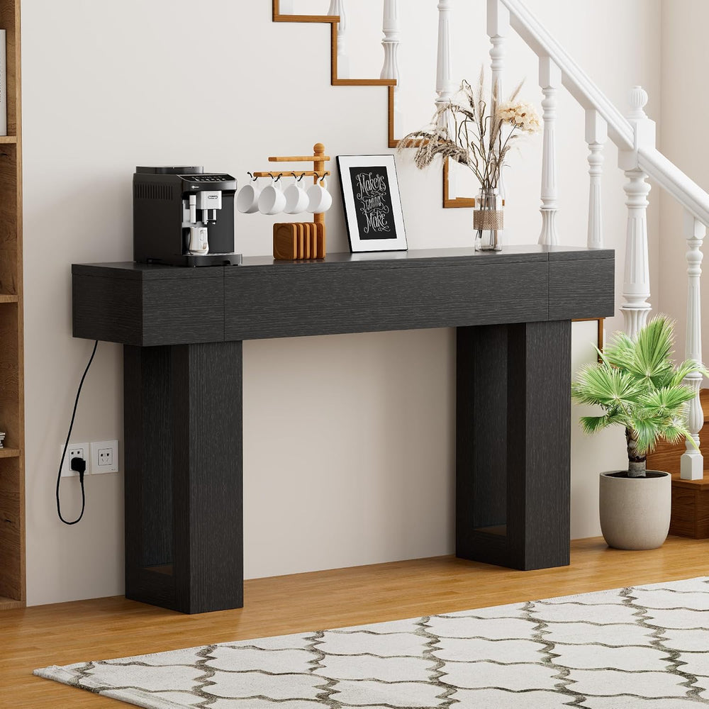 63 Inch Long Console Table, Narrow Rectangular Sofa Table Behind The Couch, F...