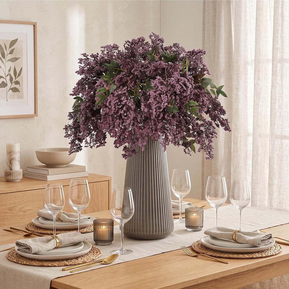 6Pcs 43.3in Fall Faux Berry Stems, Artificial Nandina Stems for Vase