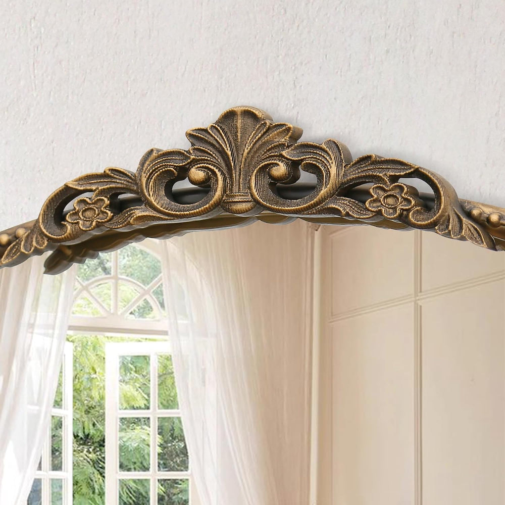 Micasso Vintage Gold Wall Mirror: 40"x29" Baroque Antique Arched Mi...