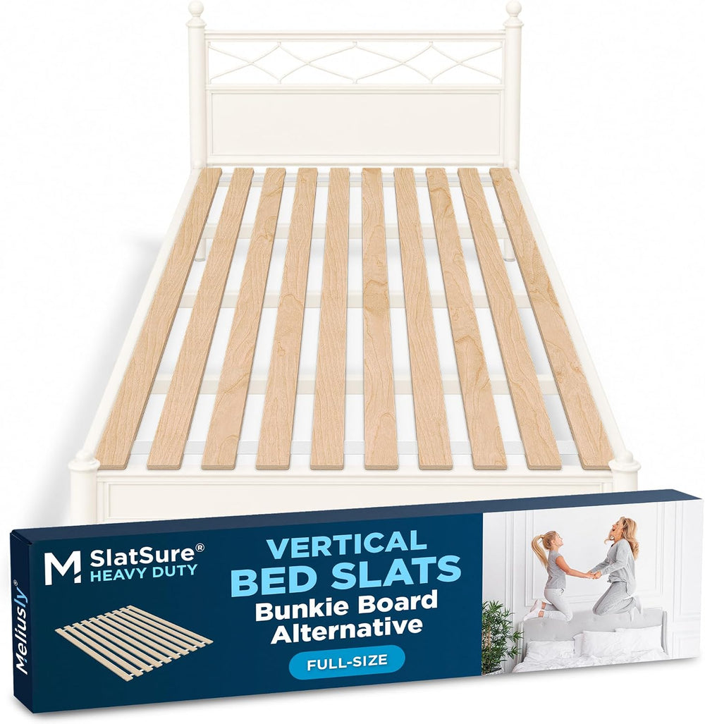 Meliusly Full Bunkie Board 54x75 - Heavy Duty Vertical Wood Bed Slats