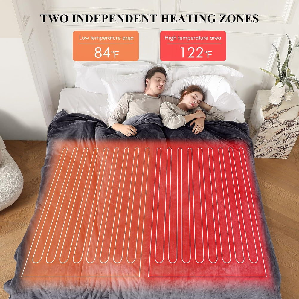 COZYTY Electric Blanket Queen Size, Super Soft Cozy Upgraded Flannel Heated B...