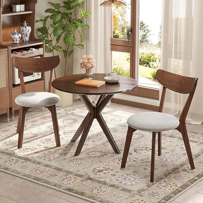 NAFORT Dining Chairs Set of 2, Modern Fabric Upholstered Dining Room Chairs, ...