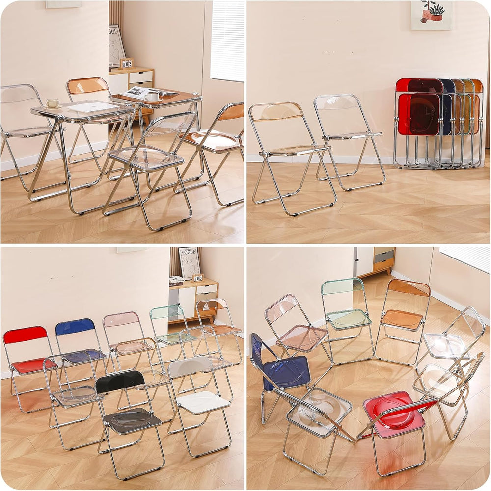 Acrylic Folding Chair Morden Chrome Chair-Black