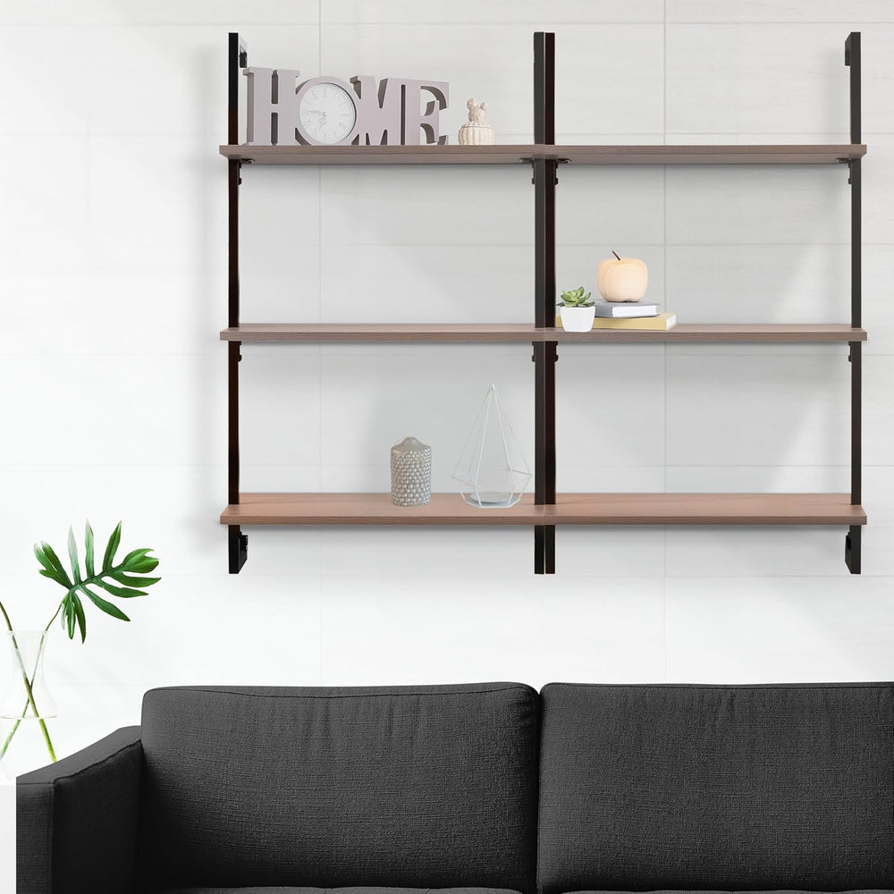 happimess MSH1000A Madera 40.55" Classic Industrial 3-Shelf Wood Wall-Mo...